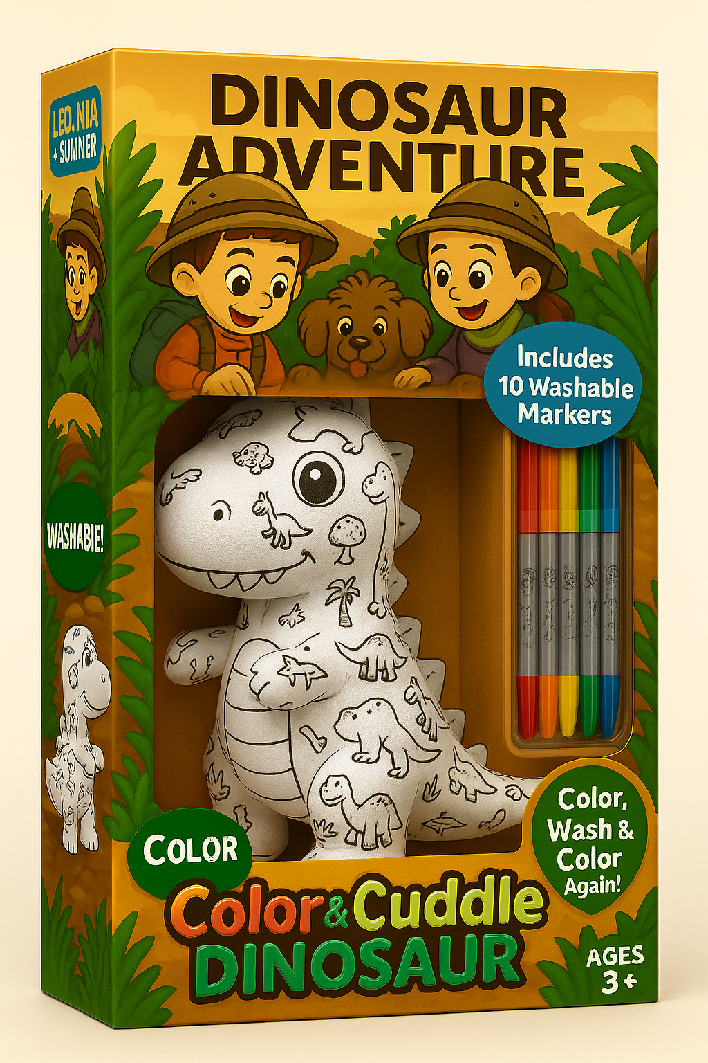 Plush Colour In Dinosaur - Dinosaur Adventure