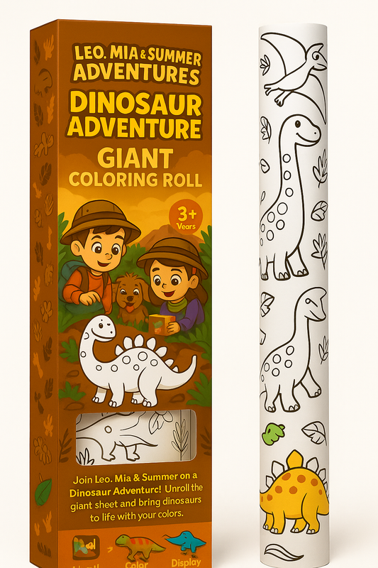 Giant Colour In Paper Roll - Dinosaur Adventure